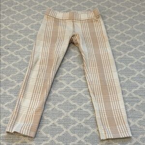 Janie and Jack Cream and Tan Plaid Leggings